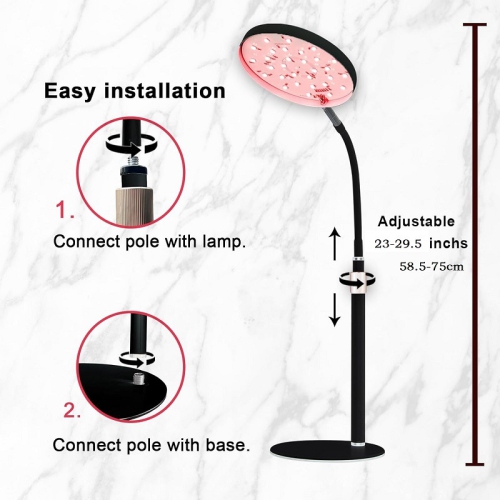 Lampe de luminothérapie rouge pour soins du visage et du corps avec support réglable en hauteur, 120 LED, 660&nbsp;nm, 850&nbsp;nm, soulagement de la