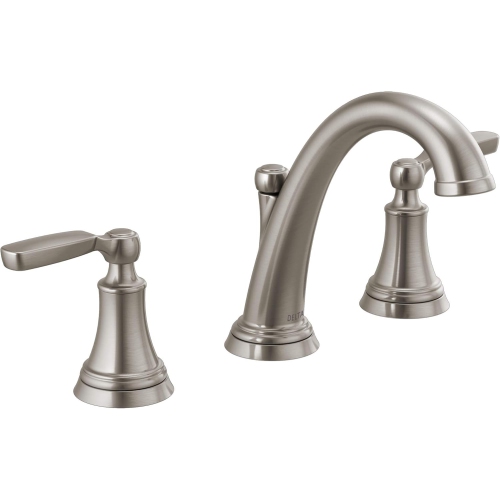 DELTA FAUCET  Woodhurst Widespread Bathroom Faucet Brushed Nickel, Brushed Nickel Bathroom Faucet 3 Hole