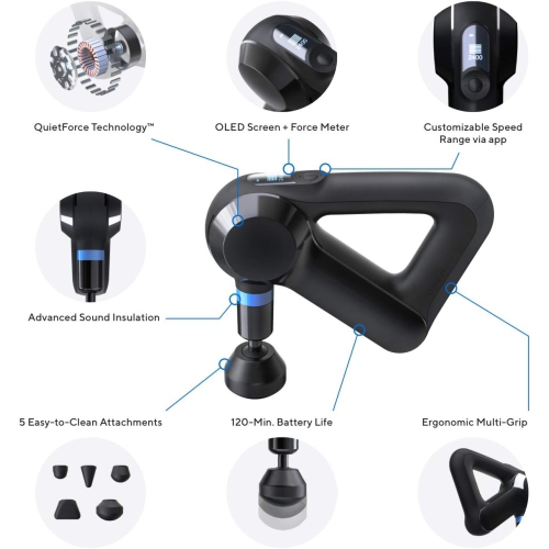 Refurbished - Theragun Elite (4th Gen) Handheld Electric Massage Gun - Bluetooth Enabled Percussion Therapy Device for Athletes - Powerful Deep