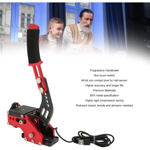 Boîte ouverte - Frein à main USB pour PC de 64 bits, frein à main pour jeux de simulation de course 2 en 1