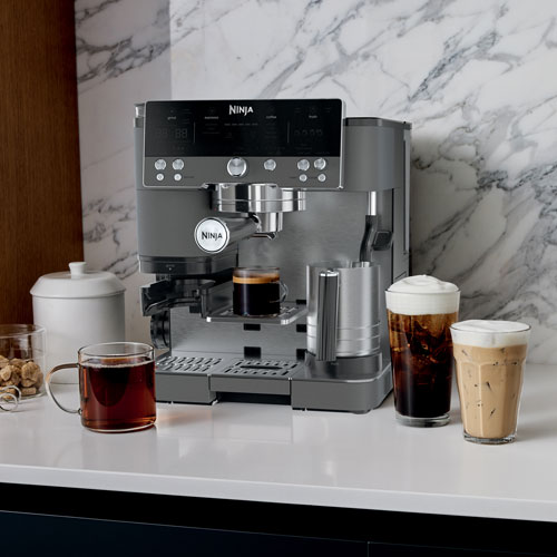 Machine à espresso Luxe Café Premier de Ninja avec mousseur à lait et moulin à café - Bronze - Exclusivité Best Buy