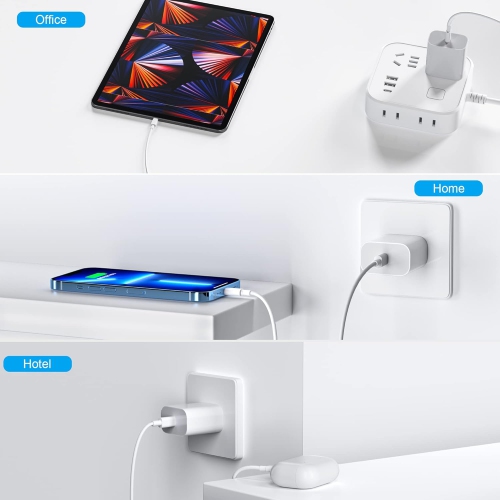 Bloc de chargement USB-C pour prise de chargement iPhone 16, cube d'alimentation mural USB-C rapide certifié MFI Paquet de 2 pour iPhone 15/16