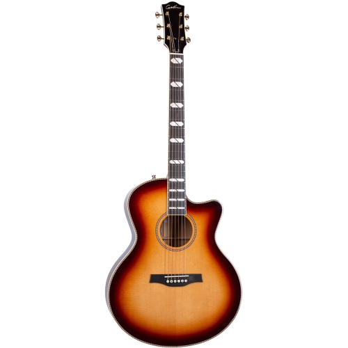 Godin 053377 Connaisseur MJ Sunset Burst Maho Acoustic Guitar with Case- MADE IN CANADA