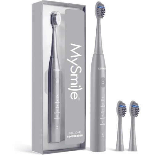 MySmile DY156 Sonic Electric Toothbrush for Adults, Rechargeable Battery Toothbrush Portable with 3 Brush Heads, 2 Mins 5 Modes Smart Timer,