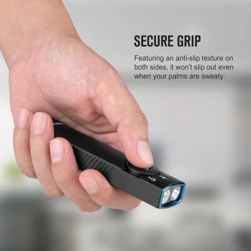 Lampe de poche rechargeable EDC Pro de 1300 lumens avec faisceau vert d'Olight Arkfeld - Noir froid blanc