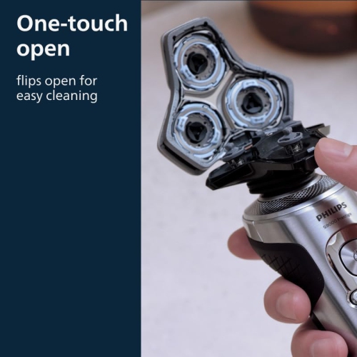 Rasoir électrique Philips série 9000 Prestige, humide et sec avec technologie SkinIQ et revêtement Hydro SkinGlide, noir gris, 9871/13