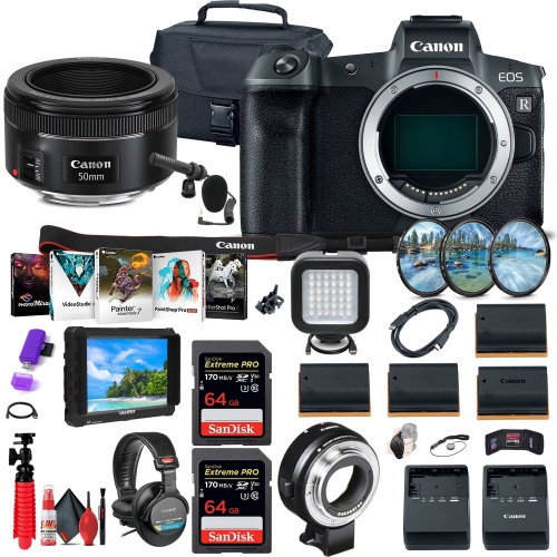 Canon EOS R Mirrorless Digital Camera + 4K Monitor Ultimate Bundle