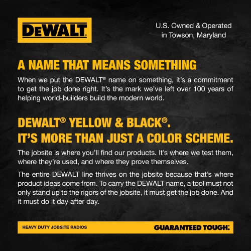 OPEN BOX 6 Dewalt DXFRS800 Walkie Talkies - 2 Watt, Heavy Duty, Waterproof, 22 Channels, Long Range & Rechargeable Two-Way Radio Set with VOX, 6 Pack