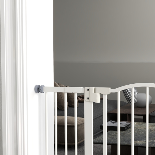 PawHut – Barrière pour chiens de 29 à 39&nbsp;po de largeur avec porte, ajustement à pression, fermeture automatique, double verrouillage pour