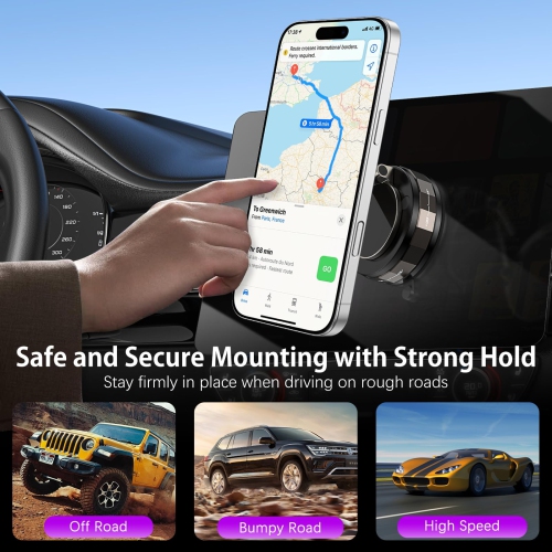 Porte-téléphone magnétique sous vide pour votre voiture, support à ventouse pliable réglable à 360° pour téléphone intelligent Android Accessoires