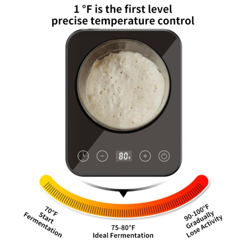 Sourdough Starter Thermostatic Warmer,Precise control of every 1°F Gear position and timing have memory function perfect for home baking