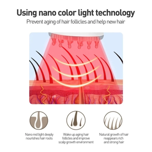 Portable Rechargeable Hair Revive Brush, Red Light Therapy Brush Scalp Care Massager, Stimulating Hair Growth for Women & Men, Compact Easy to Use