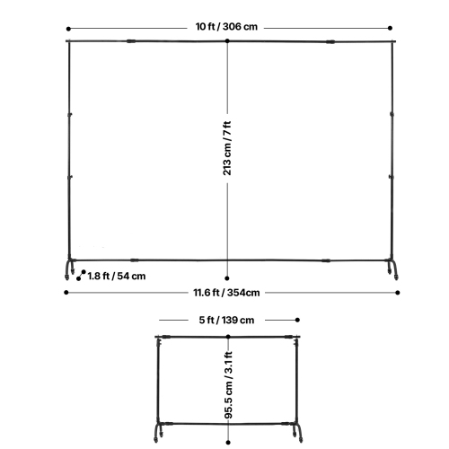 VEVOR 7x10ft Backdrop Stand with Wheels, Adjustable Photo Backdrop Stand, Moveable Background Backdrop Stand, Heavy Duty Projector Screen Stand, for