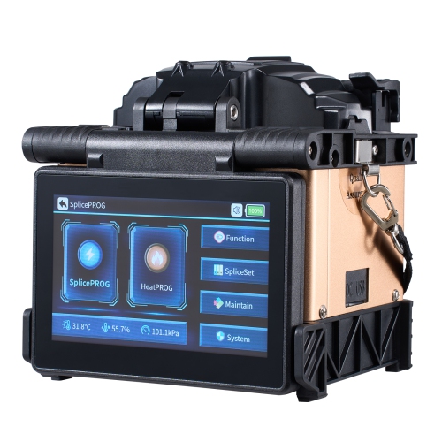 VEVOR 4-Motor Fiber Fusion Splicer, Clad Alignment, 6s Splicing & 13s Heating, Fiber Splicer Machine with 5" Touch Screen, 3 in 1 Fiber Holder,