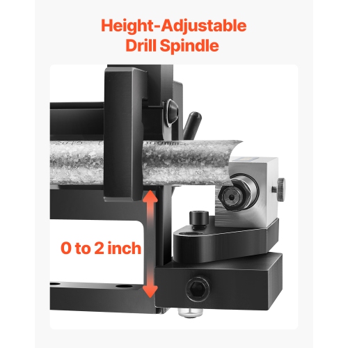 VEVOR 1/2 to 3-inch Pipe Tube Notcher, Tubing Notcher with 0 to 50° Adjustable Angle, Pipe and Tube Notching Tool for Repair Shops, Home Projects,