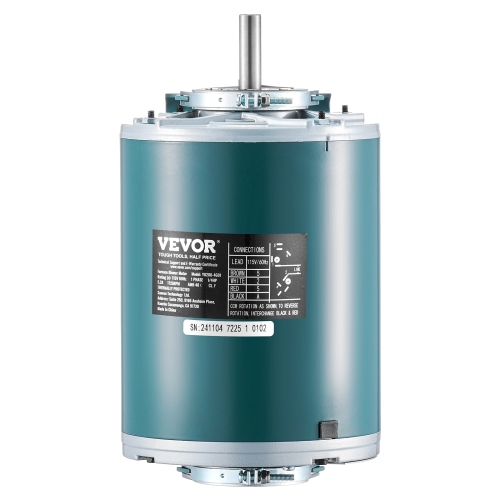 VEVOR 1/4HP Furnace Blower Motor 1725RPM, 115V 5.2A Belt Drive Blower Motor Single Phase - 0.39" Shaft Diameter, 0.78" Shaft Length, CW/CCW Rotation