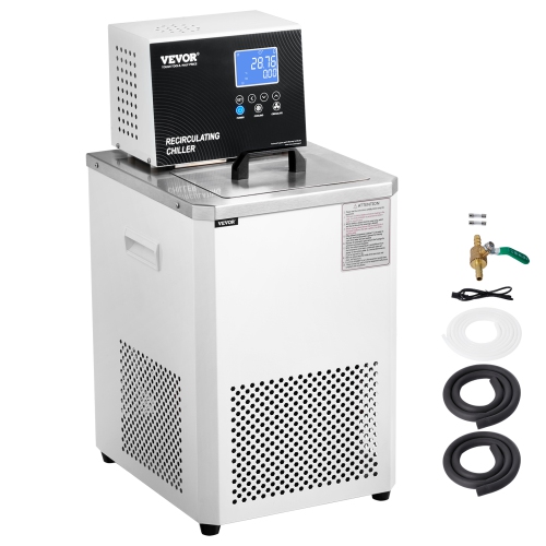 VEVOR 6L Laboratory Chiller Circulator, Low Temperature Cooling Liquid, -4°F-212°F Circulator Chiller, LCD Display, 304 Stainless Steel Bath