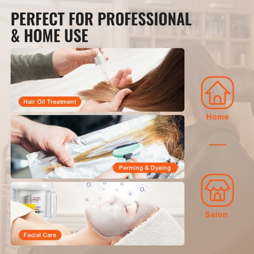 VEVOR 2-in-1 Hair Steamer, Professional Hair & Facial Steamer with Detachable Bonnet Hood, Nano Ionic & UV Ozone Face Steamer with 360° Rotatable