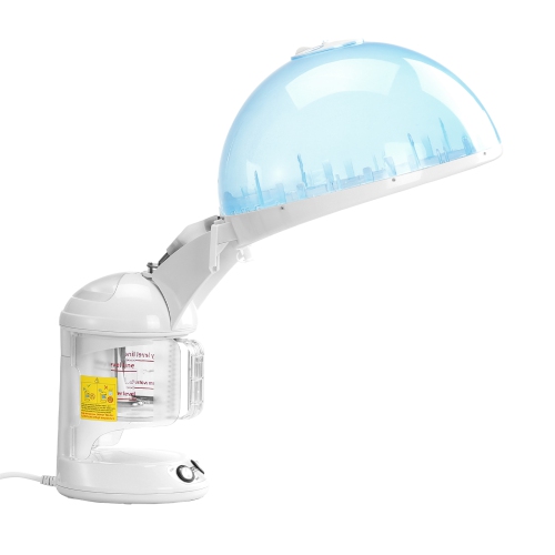 VEVOR 2-in-1 Hair Steamer, Professional Hair & Facial Steamer with Detachable Bonnet Hood, Nano Ionic & UV Ozone Face Steamer with 360° Rotatable