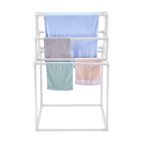 Porte-serviettes VEVOR 8 bars, porte-serviettes extérieur en PVC, support à serviettes autonome à côté du bain bouillonnant, range-linge