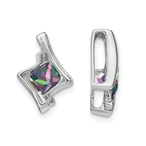 2/3 Carat Mystic-Fire Topaz Pendant Necklace Sterling Silver with Chain