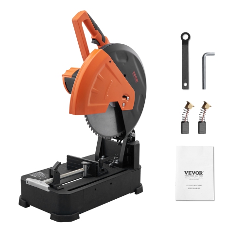 VEVOR 2800W Chop Saw, 14"/355mm Blade Diameter Cut Off Saw, 1200RPM Steel Cutting Machine, 0-45° Dry Cut Chop Saw, for Cutting Metal Cold Cut Saw for