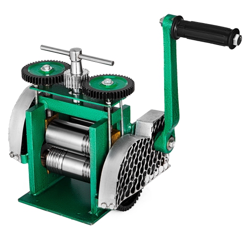 VEVOR 120mm Width Jewelry Combination Rolling Mill, 55 mm Diameter Rollers, Rolling Mill Press Gear Ratio 4:1, Jewelry Press Tabletting Tool for