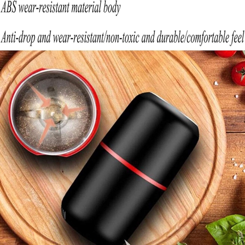 Moulin à café électrique avec lames en acier inoxydable 304 sécuritaires et durables, 40 g, petit moulin à café, blanc