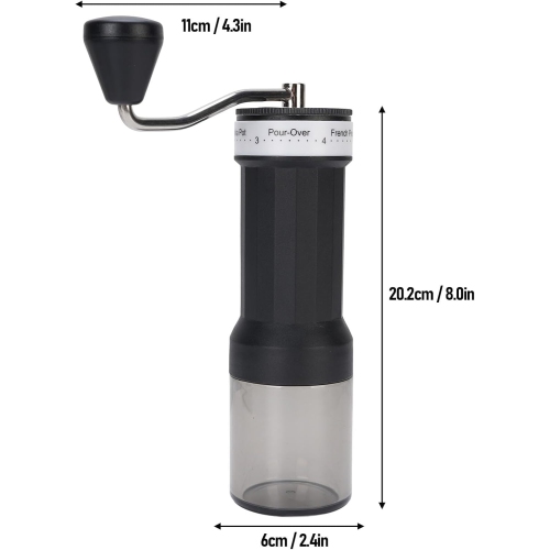 Moulin à café manuel, moulin à café portatif à mains, avec 40 réglages réglables, pour les voyages, le camping, le bureau, amovible