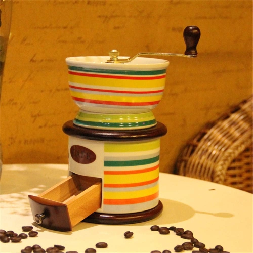 Moulin à café classique manuel en céramique Moulin à café manuel Moulin à café manuel en céramique Moulin à manivelle compact idéal pour la maison,
