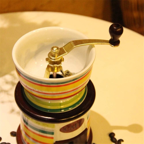 Moulin à café classique manuel en céramique Moulin à café manuel Moulin à café manuel en céramique Moulin à manivelle compact idéal pour la maison,