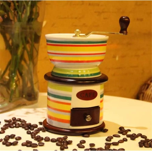 Moulin à café classique manuel en céramique Moulin à café manuel Moulin à café manuel en céramique Moulin à manivelle compact idéal pour la maison,