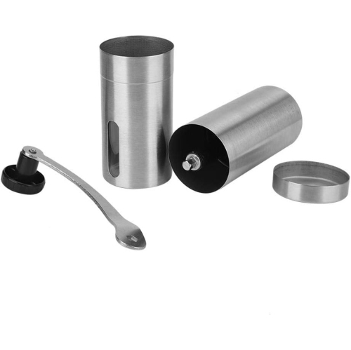 Moulin à café manuel portatif en acier inoxydable, idéal pour la maison et les voyages, le modèle est plaqué et poli, amovible, facile à utiliser et