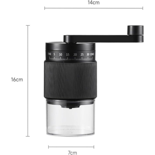 Moulin à café à poignée ergonomique 35 réglages de mouture Moulin à café à meule conique Manuel Nettoyage Moulin à café Design amovible pour le