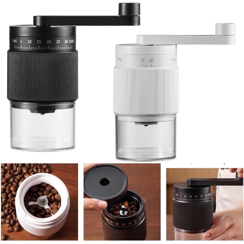 Moulin à café à poignée ergonomique 35 réglages de mouture Moulin à café à meule conique Manuel Nettoyage Moulin à café Design amovible pour le