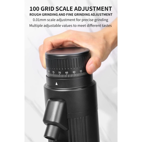 Professional Electric Coffee Grinder with 55mm Conical Burr, CNC Metal Body, 100-Step Precision Grind Adjustment, Low-Speed Silent Motor, Magnetic