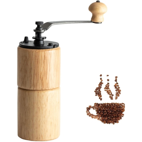 Moulin à café manuel Moulin à café conique Moulin à café manuel Moulin à café portatif en bois de couleur pâle