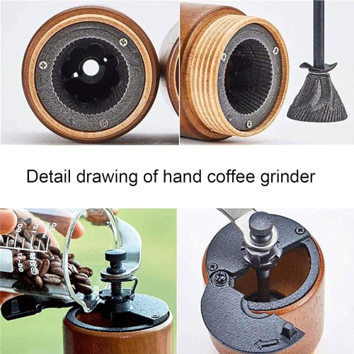 Moulin à café manuel Moulin à café conique Moulin à café manuel Moulin à café portatif en bois de couleur pâle