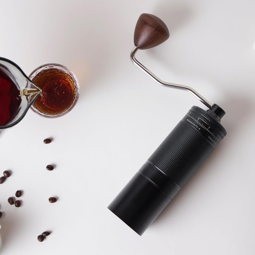 Manual Hand Coffee Grinder with 7 Star Stainless Steel Burr for French Press, Mocha, Espresso, External Adjustable Design, Three Bearing Positioning,