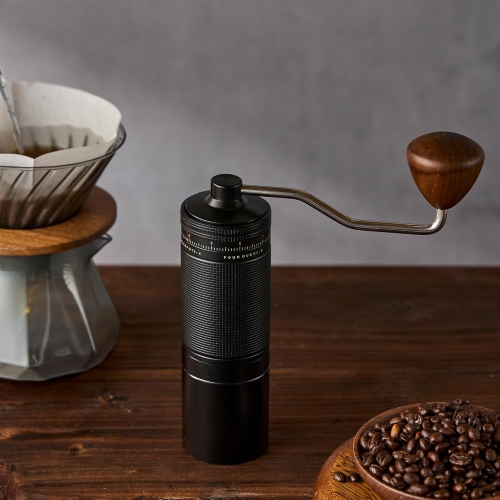 Manual Hand Coffee Grinder with 7 Star Stainless Steel Burr for French Press, Mocha, Espresso, External Adjustable Design, Three Bearing Positioning,
