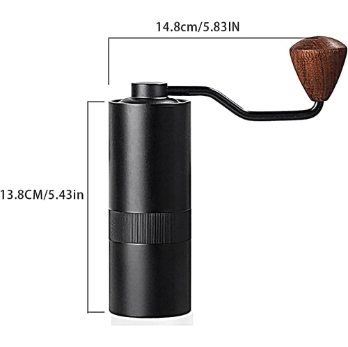 Aluminum Alloy Manual Conical Burr Coffee Grinder – Adjustable Whole Bean Mill for Aeropress, Drip, Espresso, French Press, Turkish Coffee – gold