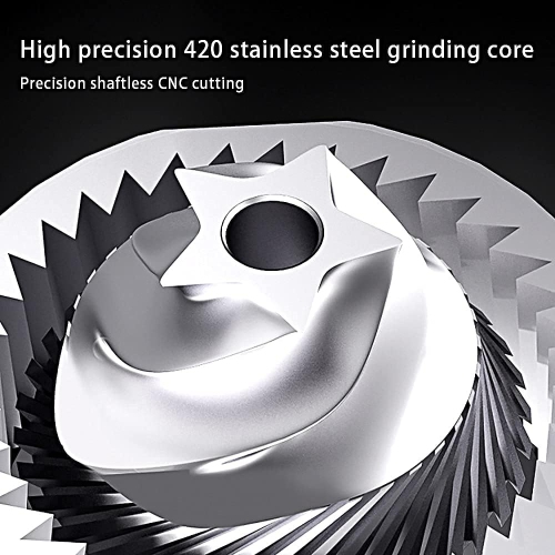 Aluminum Alloy Manual Conical Burr Coffee Grinder – Adjustable Whole Bean Mill for Aeropress, Drip, Espresso, French Press, Turkish Coffee – gold