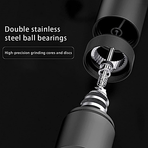 Aluminum Alloy Manual Conical Burr Coffee Grinder – Adjustable Whole Bean Mill for Aeropress, Drip, Espresso, French Press, Turkish Coffee – gold