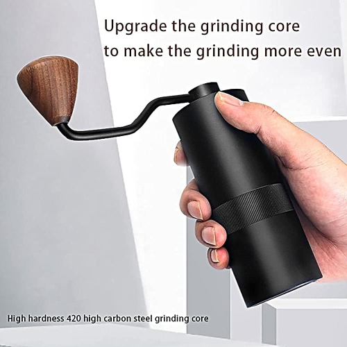 Aluminum Alloy Manual Conical Burr Coffee Grinder – Adjustable Whole Bean Mill for Aeropress, Drip, Espresso, French Press, Turkish Coffee – gold