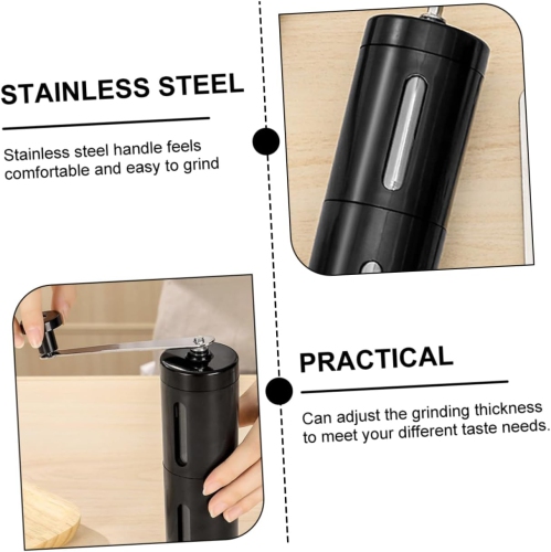 Moulin à café manuel portatif en acier inoxydable pour usage domestique Conception compacte pour espresso frais et café filtre noir