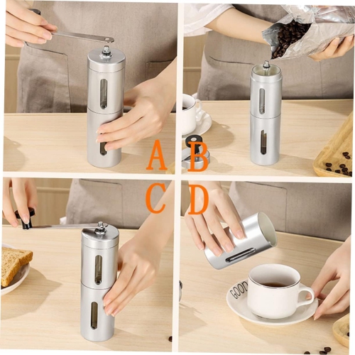 Moulin à café manuel portatif en acier inoxydable pour usage domestique Conception compacte pour espresso frais et café filtre noir
