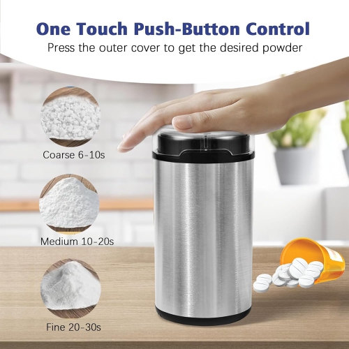 Electric Pill Crusher Grinder – Pulverize Small & Large Medication and Vitamin Tablets to Fine Powder, Ideal for Multiple Pills, Easy Use, Perfect
