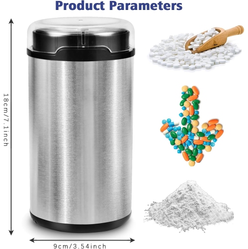 Electric Pill Crusher Grinder – Pulverize Small & Large Medication and Vitamin Tablets to Fine Powder, Ideal for Multiple Pills, Easy Use, Perfect