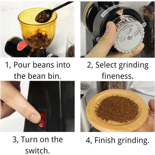 Moulin à café électrique, commercial et résidentiel de 180&nbsp;W, machine à moudre pour moulin à meule automatique Beans Nuts Spice Griller