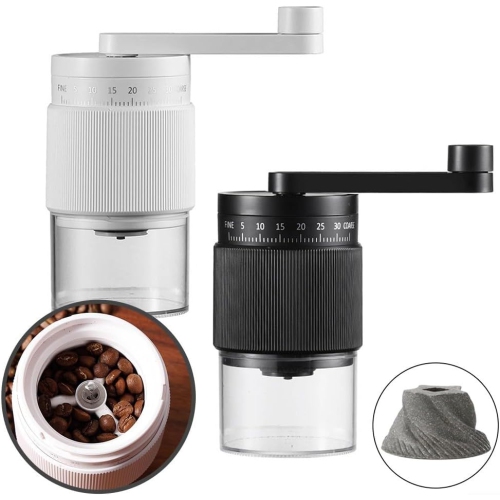 Moulin à café à poignée ergonomique 35 réglages de mouture Moulin à café à meule conique Nettoyage Moulin à café Modèle amovible pour le bureau à